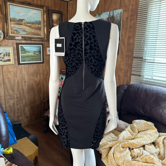 Mink Pink Leopard Print Little Black Dress NWT - Picture 3 of 6